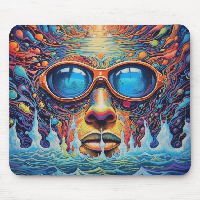 Psychedelic with fantastic landscapes mouse mat (Front)