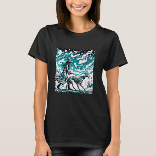 Psychedelic Wizard Walking Whippet Lurcher Greyhou T-Shirt