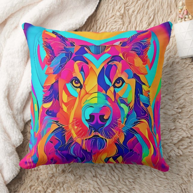 Psychedelic Wolf Majesty Cushion (Blanket)
