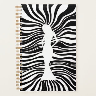 Psychedelic Woman Silhouette Trippy Optical Illusi Planner