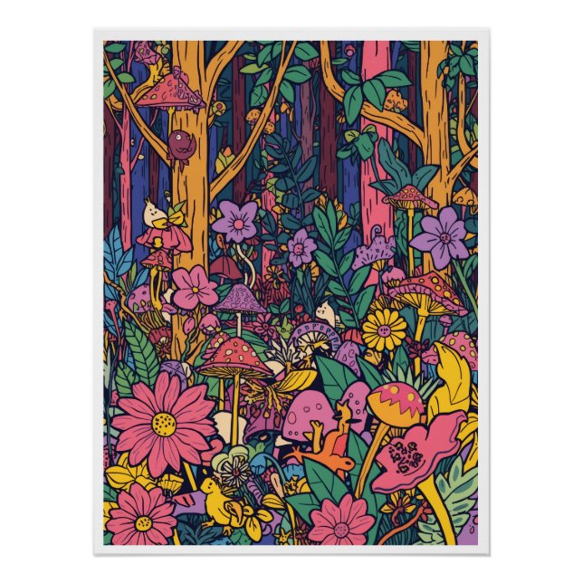 Psychedelic woodland poster (Front)