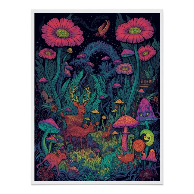 Psychedelic woodland poster (Front)
