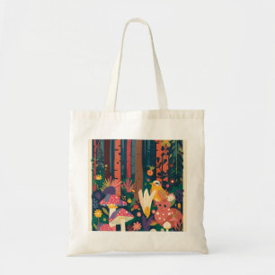 Psychedelic woodland tote bag