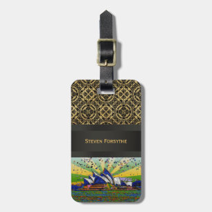 Psychedelic World: Sydney Australia Skyline A2 Luggage Tag