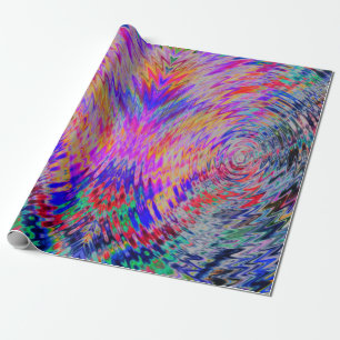 Psychedelic Wrapping Paper in rainbow neon colors