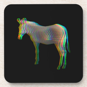 Psychedelic Zebra Candy Tin Coaster