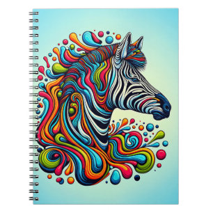 Psychedelic Zebra Flow – Retro Color Safari Art Notebook