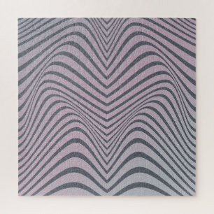 Psychedelic Zebra: Grainy Vintage Stripes. Jigsaw Puzzle