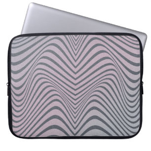 Psychedelic Zebra: Grainy Vintage Stripes. Laptop Sleeve