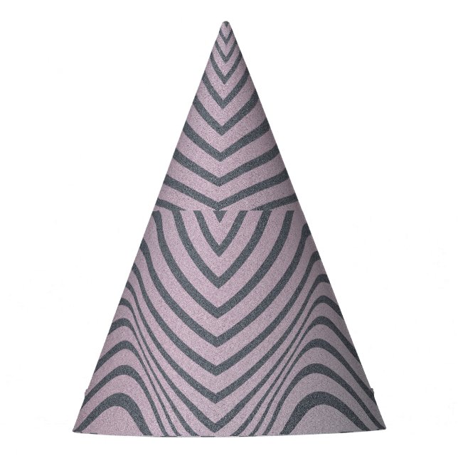 Psychedelic Zebra: Grainy Vintage Stripes. Party Hat (Front)