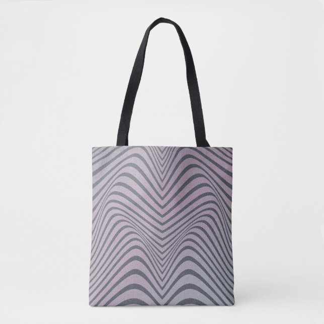 Psychedelic Zebra: Grainy Vintage Stripes. Tote Bag (Front)