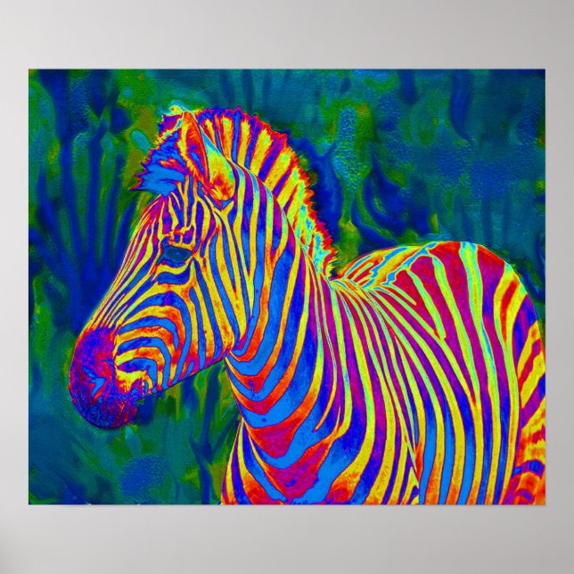 psychedelic zebra poster (Front)