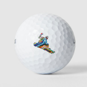 Psychedelic-Zebra-Snowboarder Golf Balls