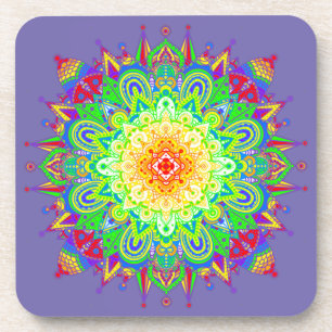 Psychedelic Zen Mandala Abstract Art  Coaster
