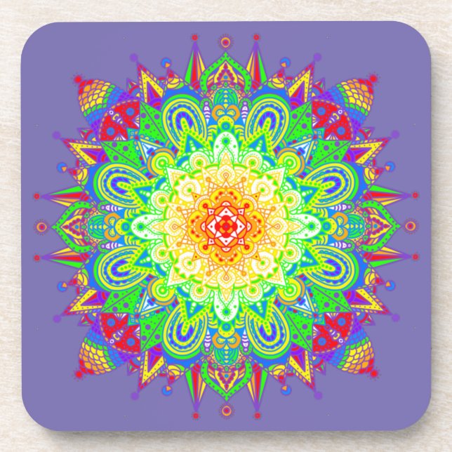 Psychedelic Zen Mandala Abstract Art  Coaster (Front)