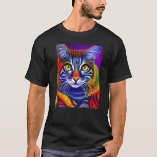 Psychedelics Rainbow Cat Trippy Cool Unique T-Shirt