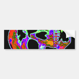 Psychedellic Skull Bumper Sticker