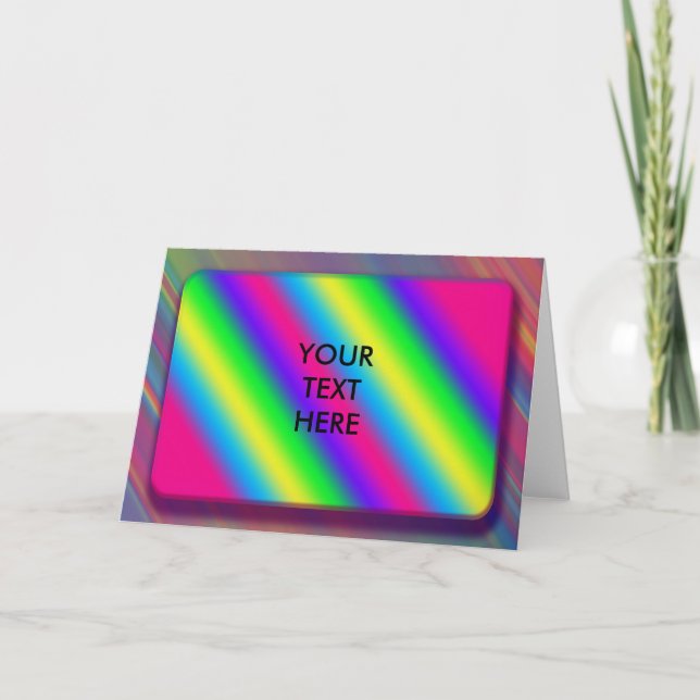 Psychedic Neon Gradient Blank Invitation (Front)