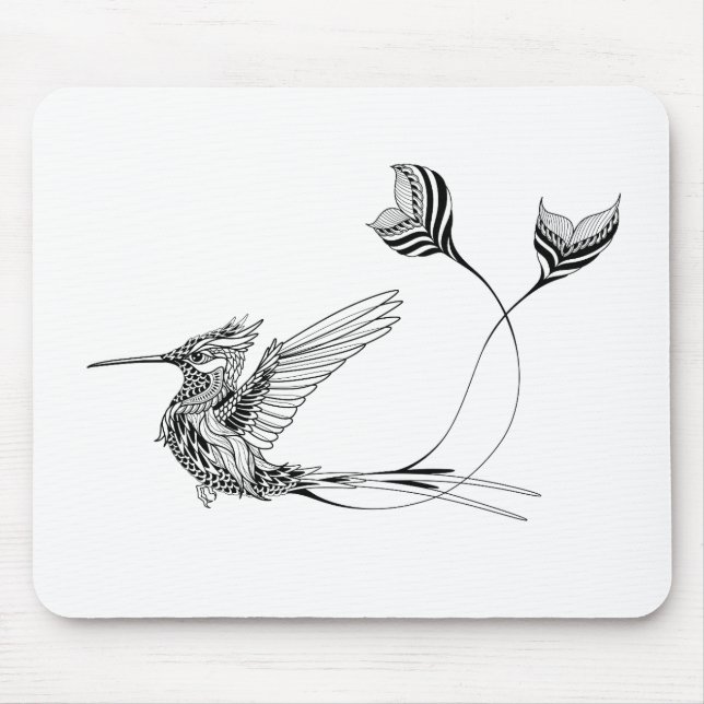 Psychedlic Bird Tattoo Mouse Mat (Front)