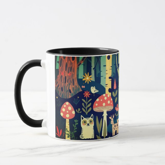 Psycheldelic forest design mug (Left)