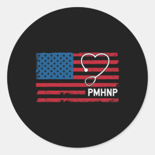 Psychiatric Mental Health Nurse Practitioner Usa F Classic Round Sticker