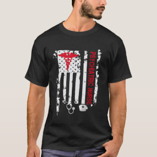 Psychiatric Nurse American Flag RN Mental Health P T-Shirt