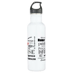 Psychiatric Nurse-Attributes/Red Heart 710 Ml Water Bottle
