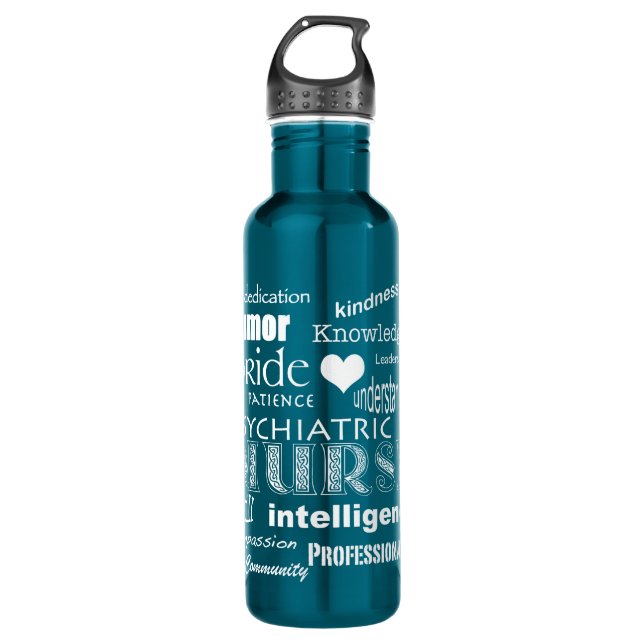 Psychiatric Nurse-Attributes/White-personalise 710 Ml Water Bottle (Front)