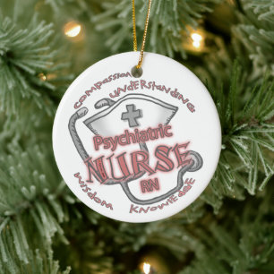 Psychiatric Nurse Axiom Ceramic Tree Decoration