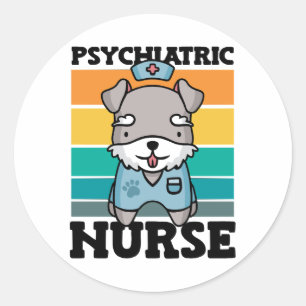 Psychiatric Nurse Dog Lover National Nurses Day Classic Round Sticker
