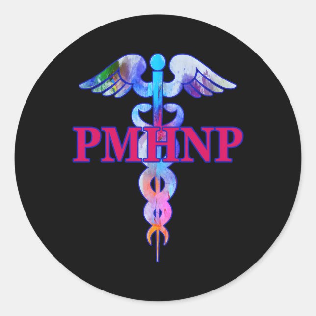 Psychiatric Nurse Practitioner Pmhnp Caduceus Medi Classic Round Sticker (Front)