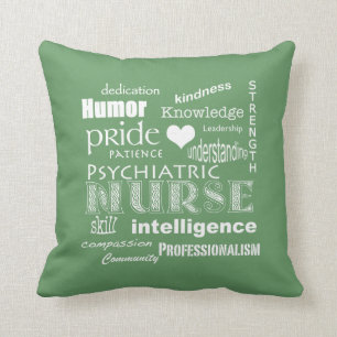 Psychiatric Nurse Pride Attributes-Green Cushion
