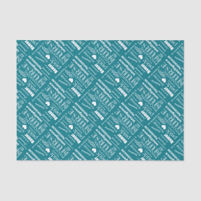 Psychiatric Nurse Pride-Text Design+White Heart Tissue Paper (Front)