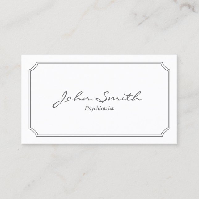 Psychiatrist Classic White Frame Business Card (Front)