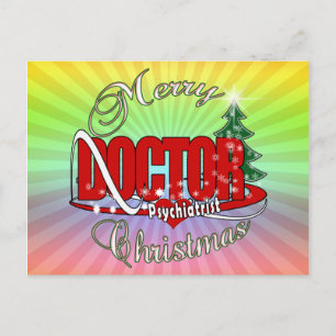 PSYCHIATRIST DOCTOR MERRY CHRISTMAS HOLIDAY POSTCARD