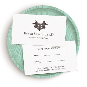 Psychiatrist Ink Blot Appointment Reminder Card