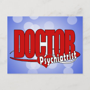PSYCHIATRIST LOGO BIG RED DOCTOR POSTCARD