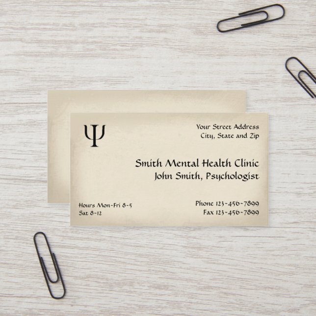 Psychiatrist Mental Health Business Card (Front/Back In Situ)