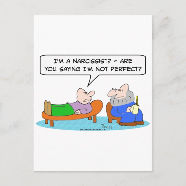 psychiatrist narcissist not perfect postcard (Front)