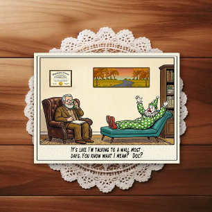 Psychiatrist Office Humour Cartoon Postcard