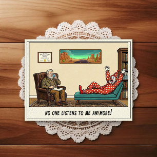 Psychiatrist Office Humour Cartoon Postcard