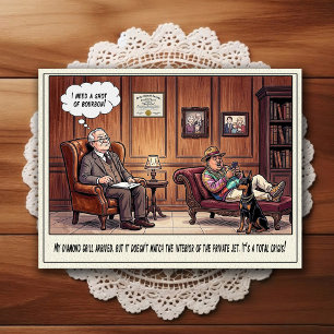 Psychiatrist Office Humour Cartoon Postcard