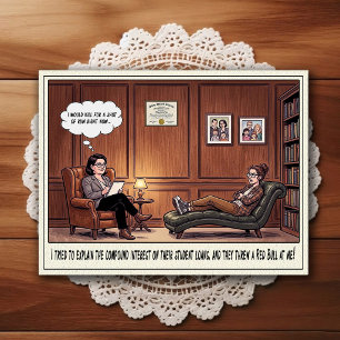 Psychiatrist Office Humour Cartoon Postcard