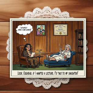 Psychiatrist Office Humour Cartoon Postcard