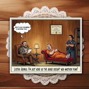 Psychiatrist Office Humour Cartoon Postcard