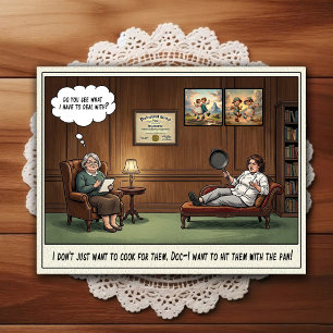 Psychiatrist Office Humour Cartoon Postcard