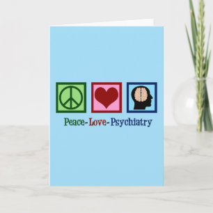 Psychiatrist Peace Love Psychiatry Holiday Card