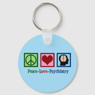 Psychiatrist Peace Love Psychiatry Key Ring