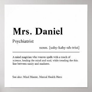 Psychiatrist Personalised Gift Poster
