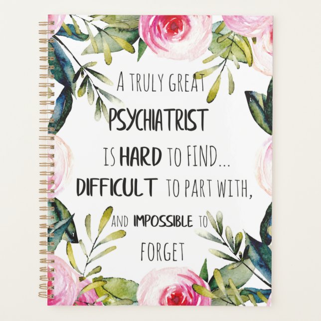 Psychiatrist Thank you appreciation gift Planner (Front)